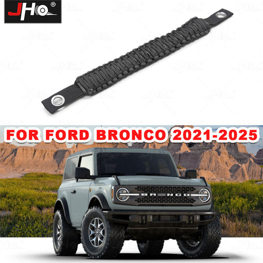 2021-2024 for Ford Bronco Roll Bar Grab Handles Black Oxford Leather Heavy-Duty