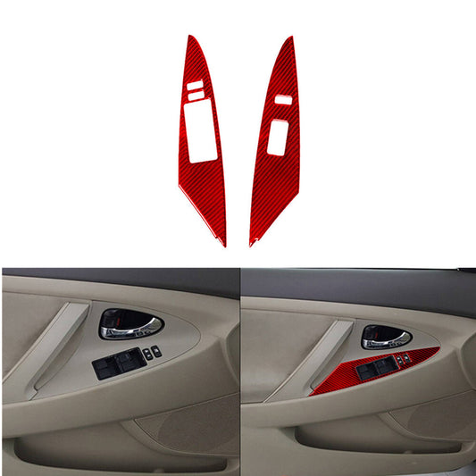 2Pcs Carbon Fiber Interior Front Window Control Cover Trim for Lincoln for Navigator v