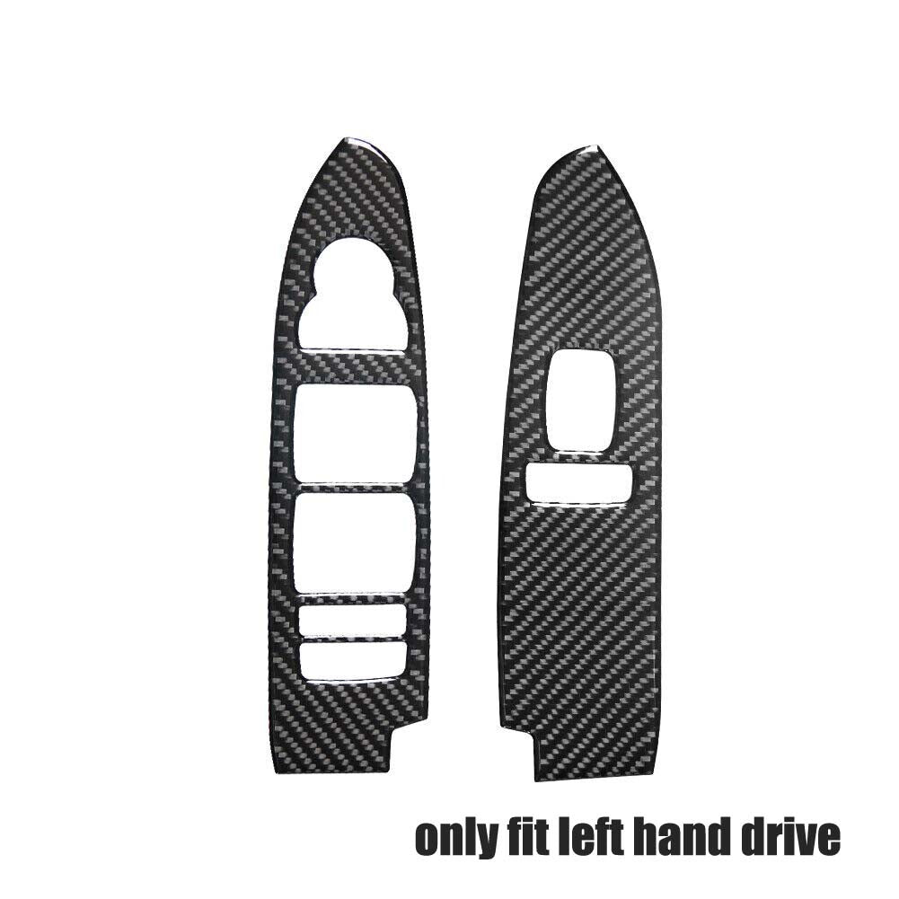 2pcs Carbon Fiber Front Window Control Cover Trim For 2008-13 for Cadillac CTS Sedan