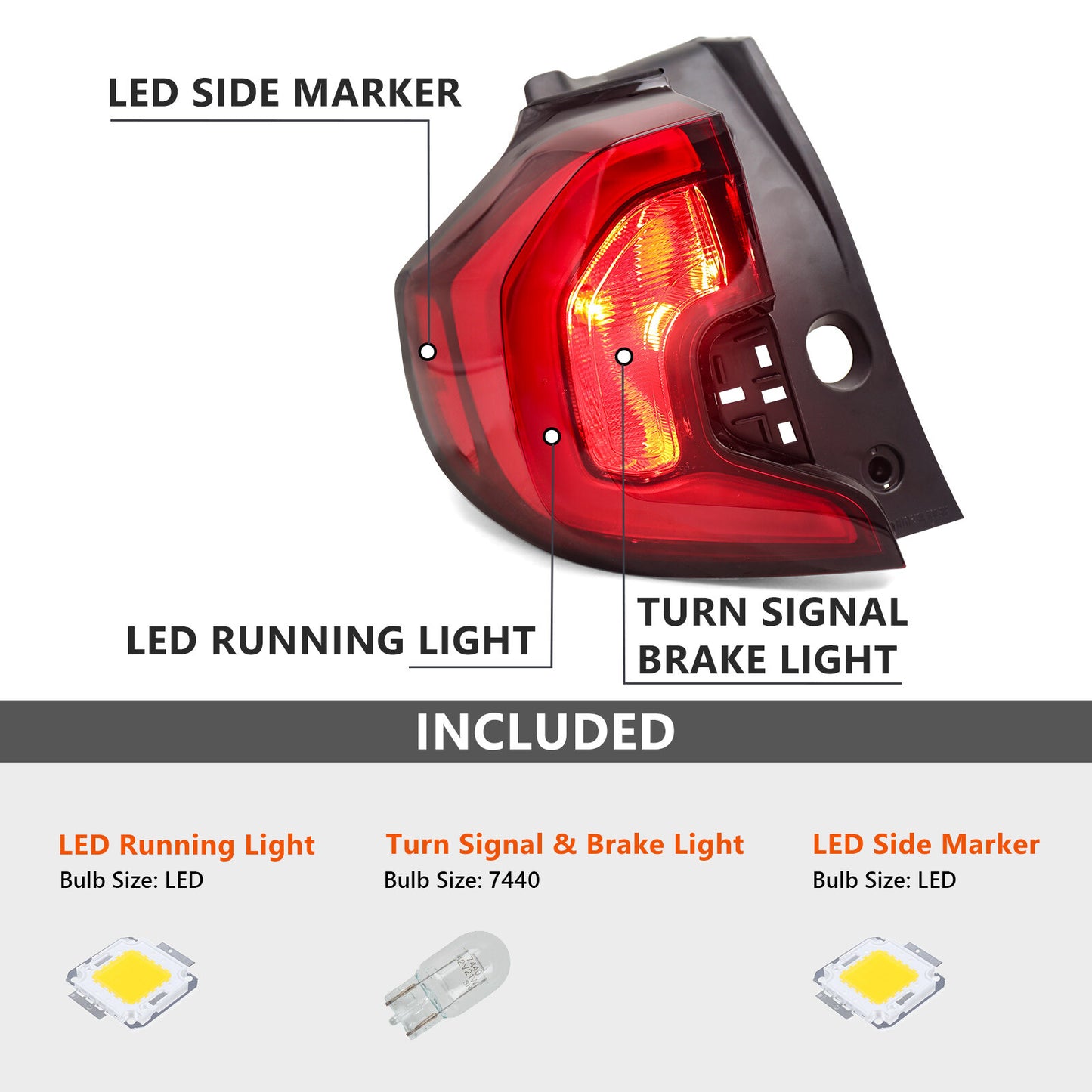 Suitable for 2018-2021 for GMC Terrain SLE|SLT LED Exterior Taillight Assembly Driver Left