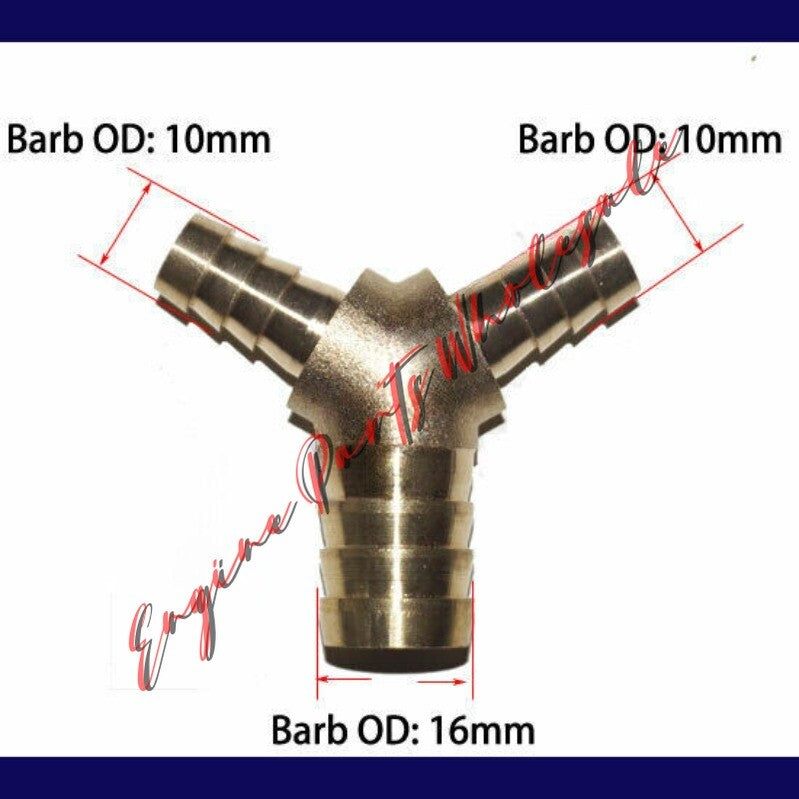 Y Wye 3/8 to 5/8 3/8 10mm to 16mm Reducer Hose Barb Fitting Adapter Connector Q