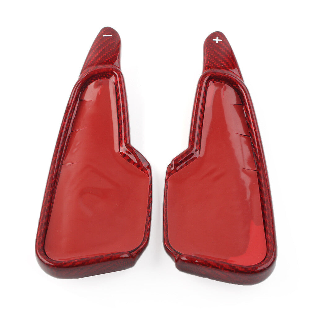 Fit for Chevrolet for Corvette C8 2020-2022 Carbon Fiber Red Steering Wheel Shift Paddle