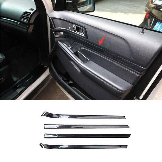 Inner Door Panel Cover Trim 4PCS Fit for Ford Explorer 2011-2019 Carbon Fiber