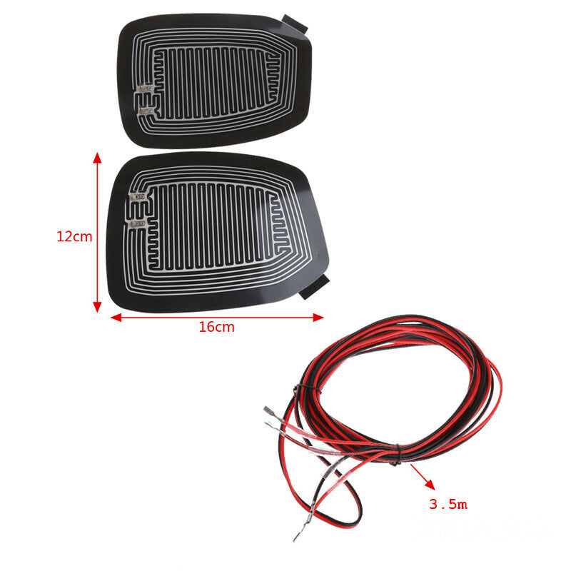 Car Side Mirror Glass Heater Pad Quick Warm Heating Defogger Rain Evaporator 12V