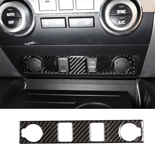 Soft Carbon Fiber Cigarette Lighter Switch Button Trim for T@yota Tundr@ 2014-21