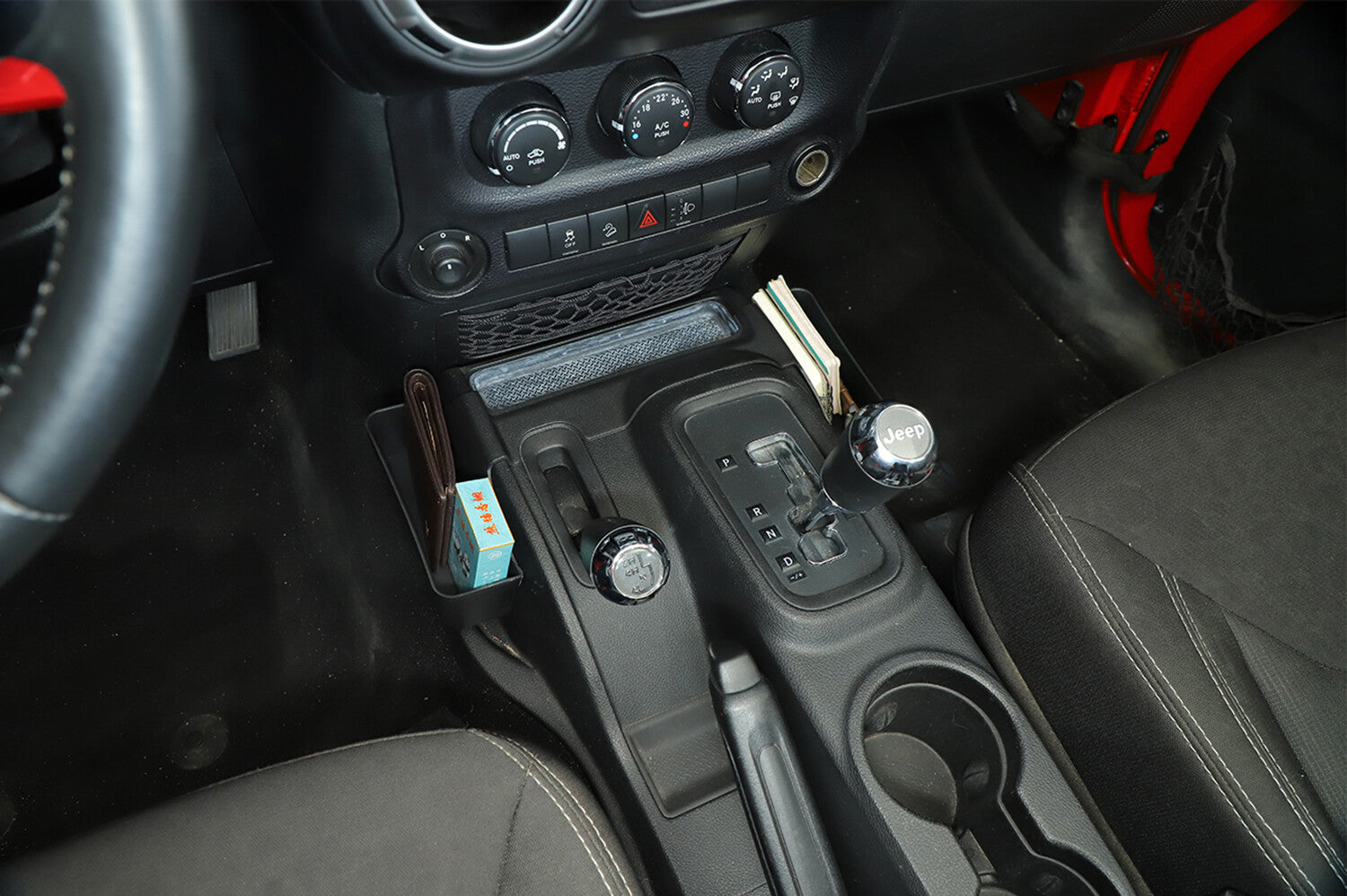 for Jeep for Wrangler JK 2011-2017 AT Gear Tray Shifter Center Console Storage Box