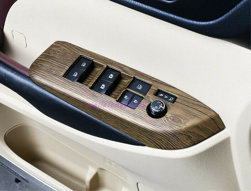 Wood grain Car Interior window switch panel Tirm for Toyota Highlander 2014-2019