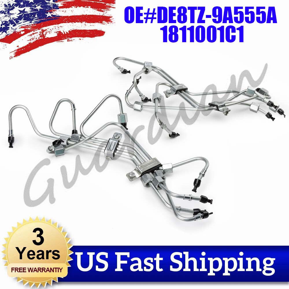 NEW Complete 8 Fuel Injection Lines DE8TZ-9A555A for FORD F-350 F-250 6.9L 7.3L