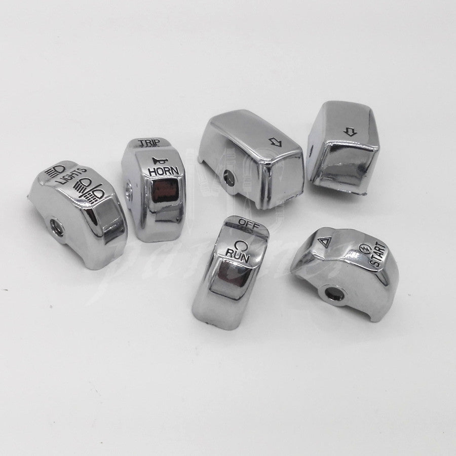 6pcs Chrome Hand Control Switch Button Cap for Harley Softail 2011-2015 Q