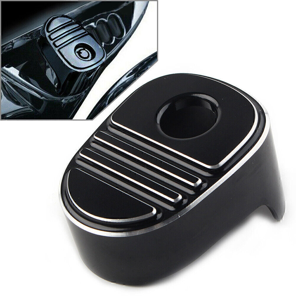 Black Tri-Line Ignition Switch Cover Fits for Harley Touring Street Glide FLHX 14-22 Q
