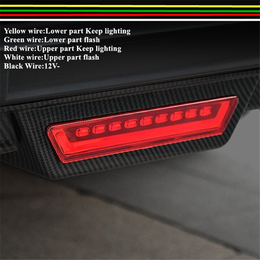 Universal Car Rear Bumper Diffuser Lip spoiler Canard Tail Brake Stop Light Q