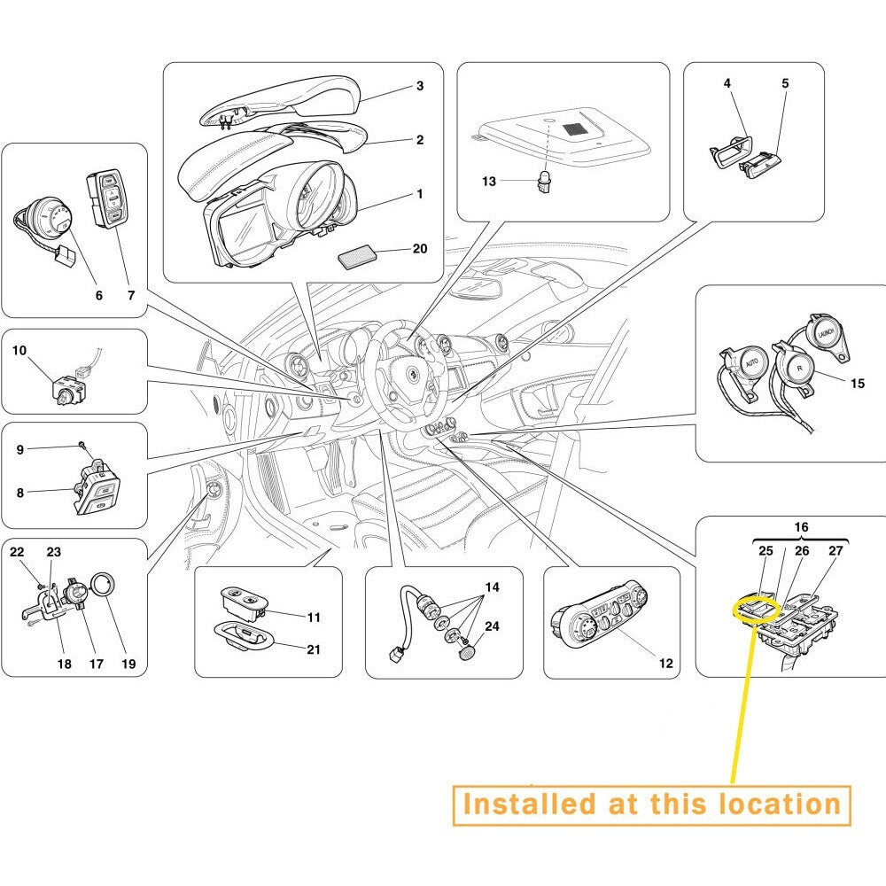 for Ferrari California roof switch button base: 86257400