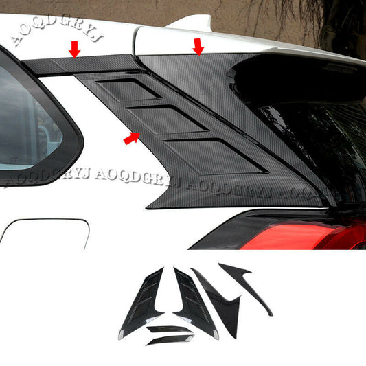 6Pc Carbon Fiber Rear Window Side Moulding Cover Trims for TOYOTA RAV4 2019-2023