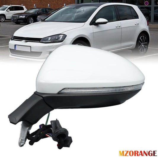 for VW for Golf VII MK7 12-20 Left Exterior Mirror Mirror Electric With Heater White