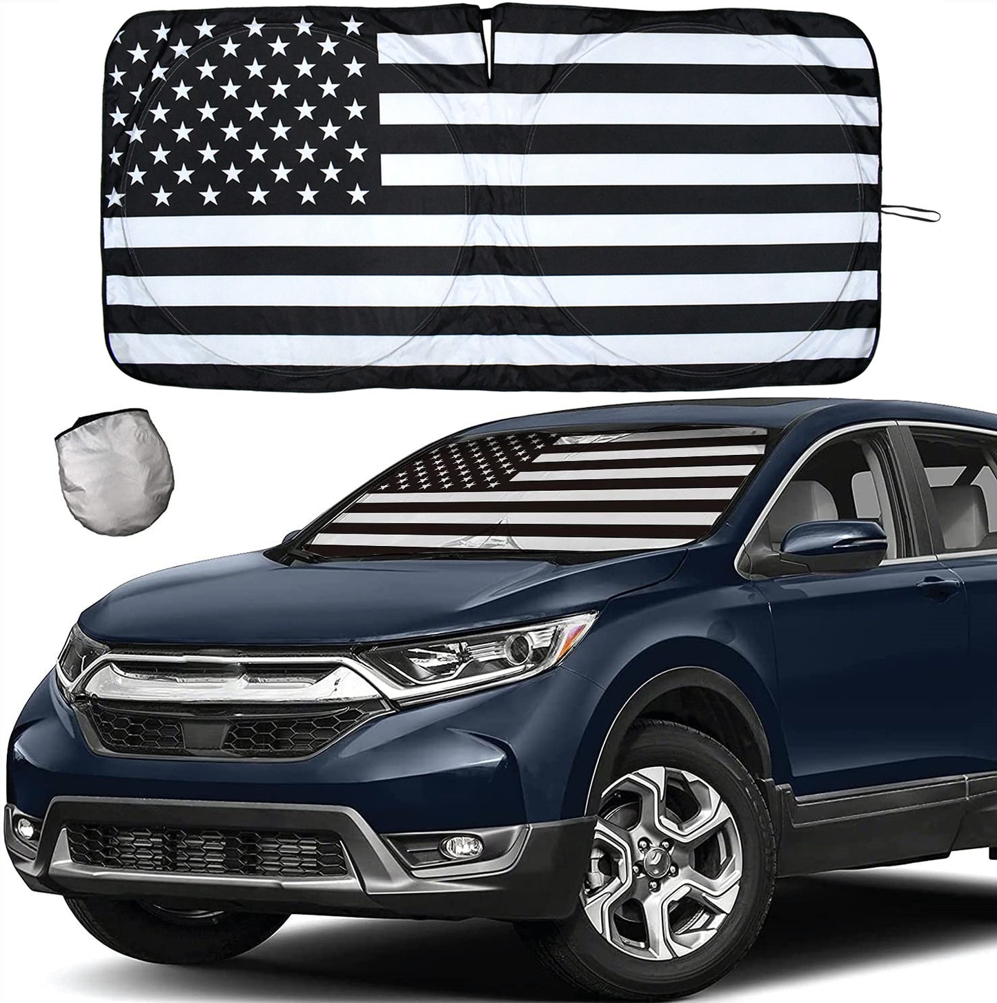 Suitable for parts, American flag car windshield sunshade, front window sunshade - n