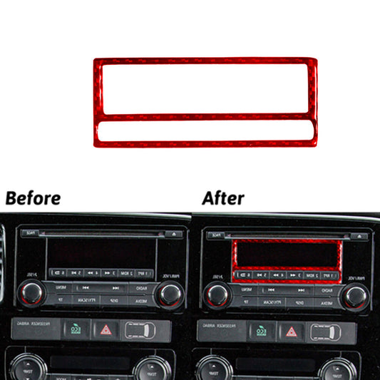 Red Carbon Fiber Radio LCD Inner Frame Trim for Mitsubishi Outlander 2014-2016