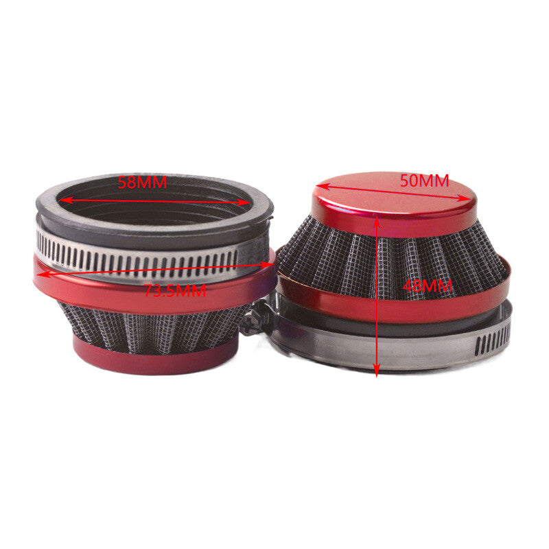 High-efficiency 58mm intake filter air purifier suitable for 37, 50, and 80cc motorcycles. n