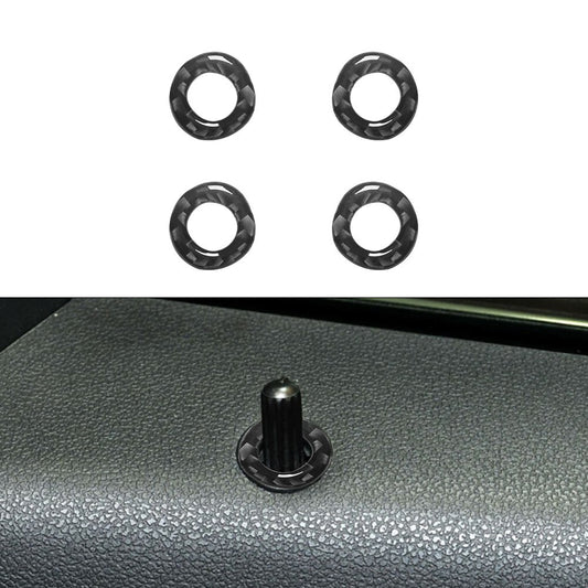 for Mercedes R-Class 2009-2012 4Pcs Door Latch Trim Ring Cover Carbon Fiber