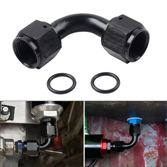 8AN Female to Female 90 Degree Swivel Coupler Union Fitting Adapter Connector