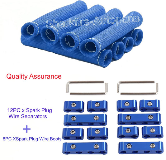 8P spark plug wire starter heat shield cover + 12P spark plug wire bracket
