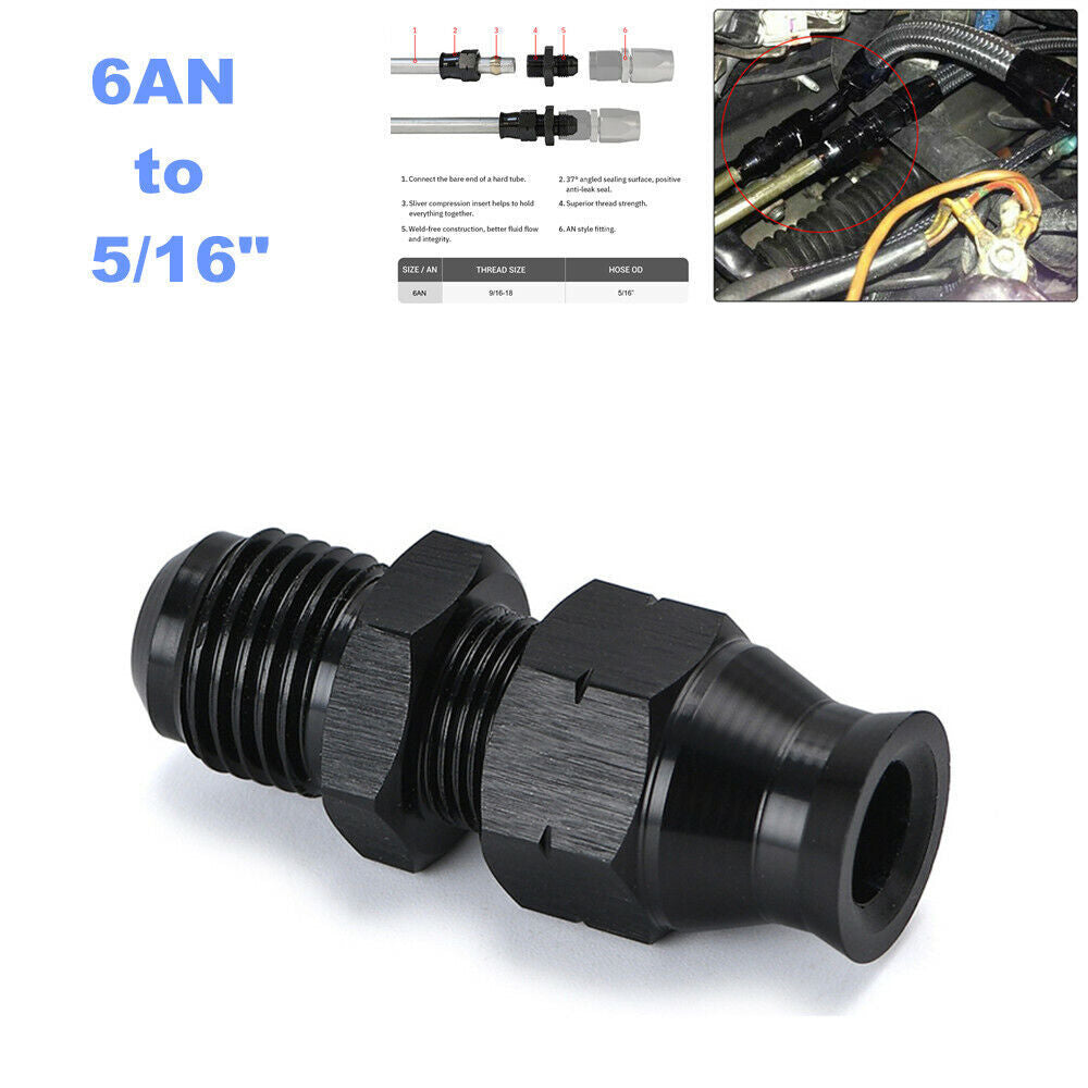 6AN to 5/16 inch 8mm external fuel adapter accessories quick connect with threaded female 150psi- n