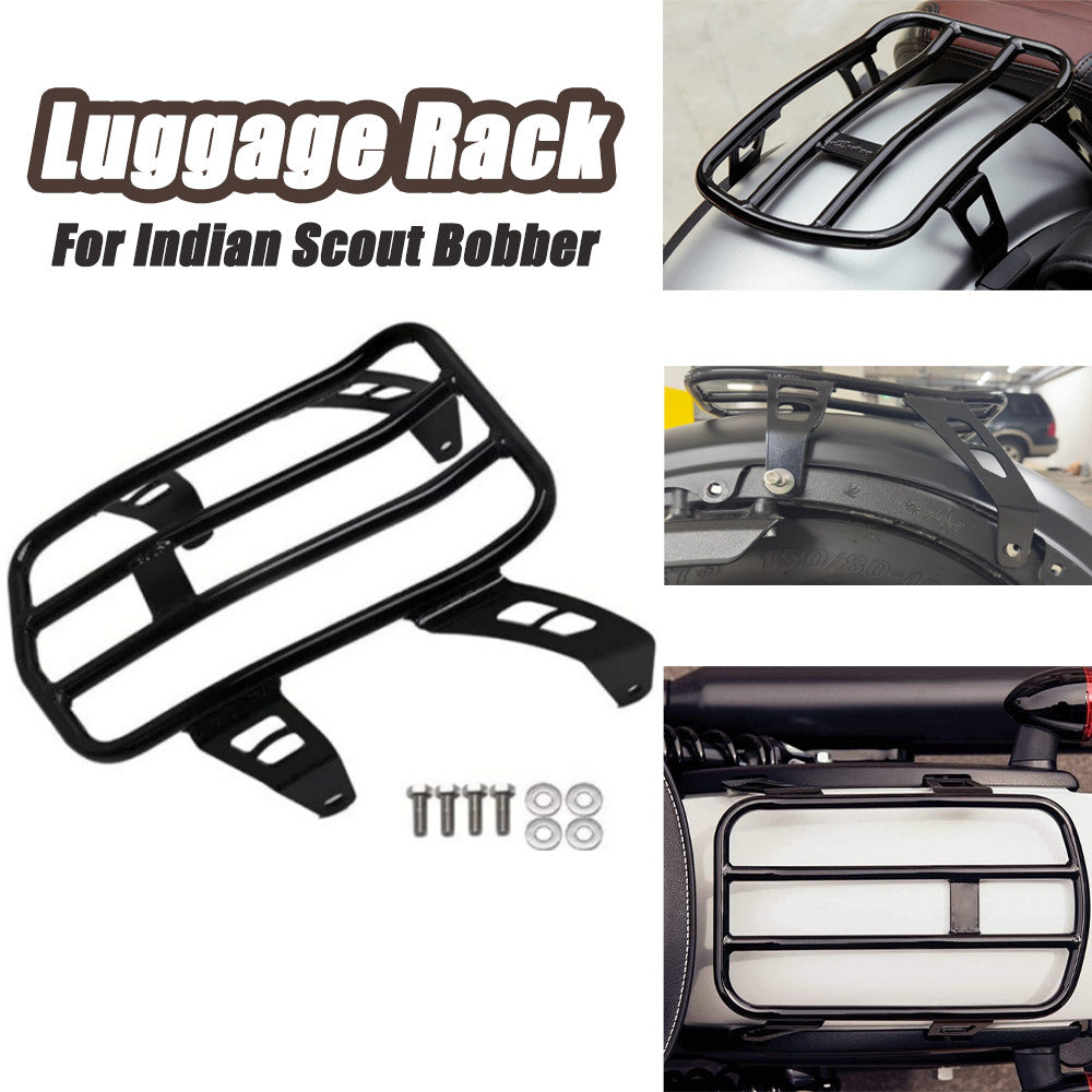 Rear Solo Luggage Rack Suitable for 2018-2024 Indian Scout Bobber Twenty Sixty Black 