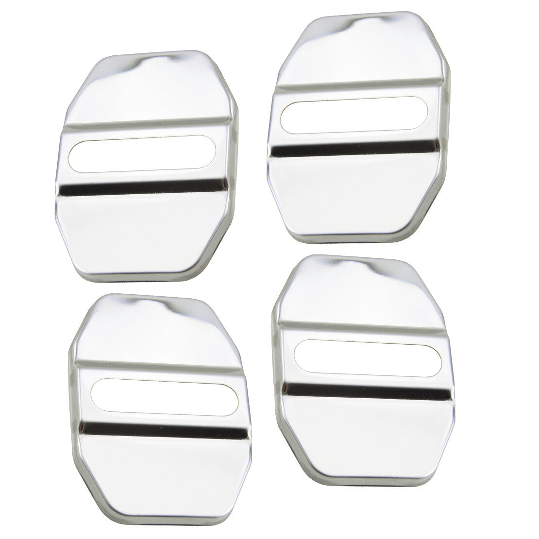 4x Chrome Stainless Steel Car Door Lock Striker Protector Cover Trim Universal