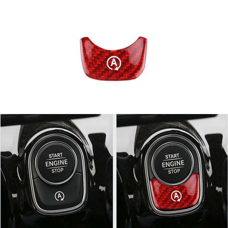 Red carbon fiber engine start button cover suitable for AB W177 W247 X247 C118- n