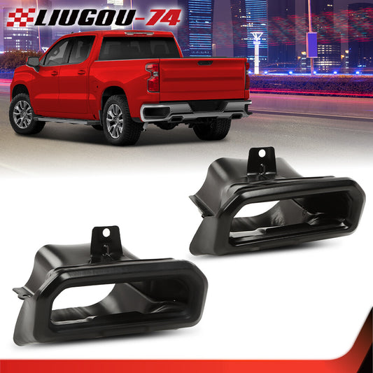 Exhaust Tips Bezels Black Fits 2019 - 2024 for Silverado / for GMC for Sierra - v