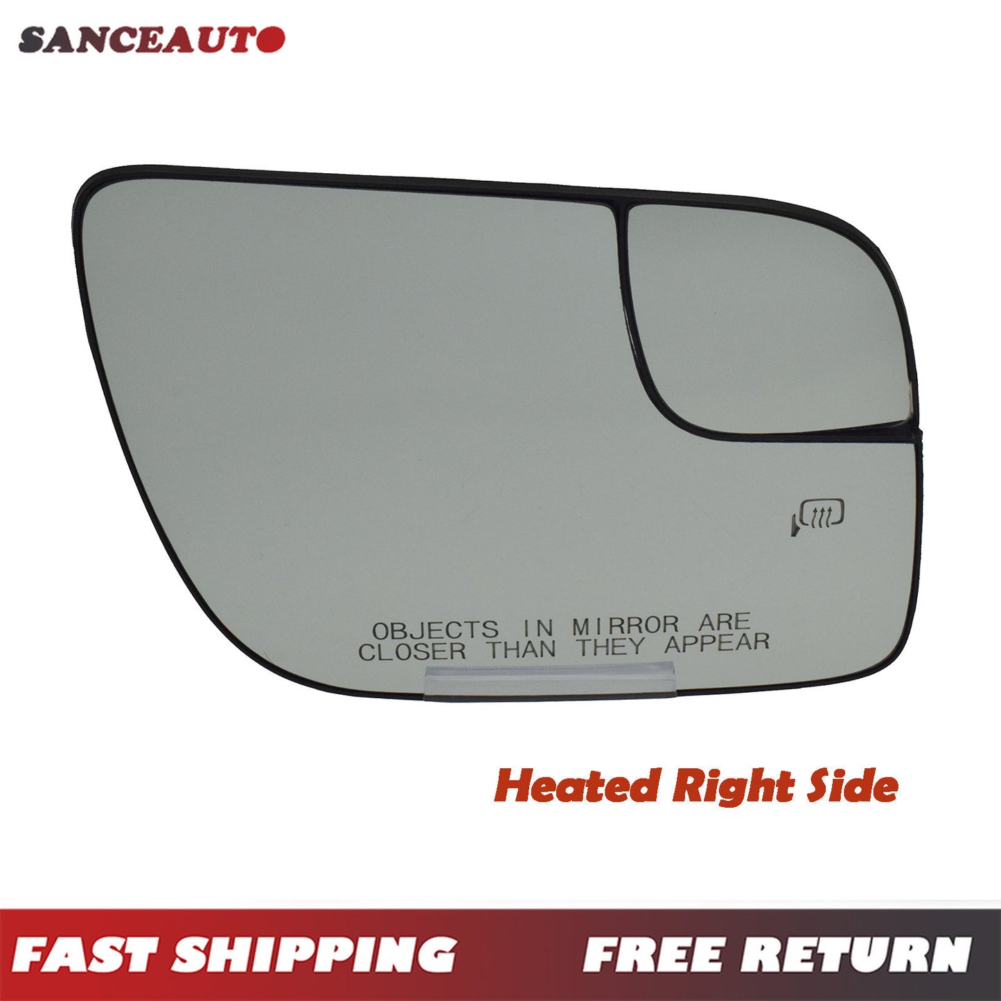 Right passenger side view with heated mirrored glass for Explorer 2011 - 2019 all-new - n
