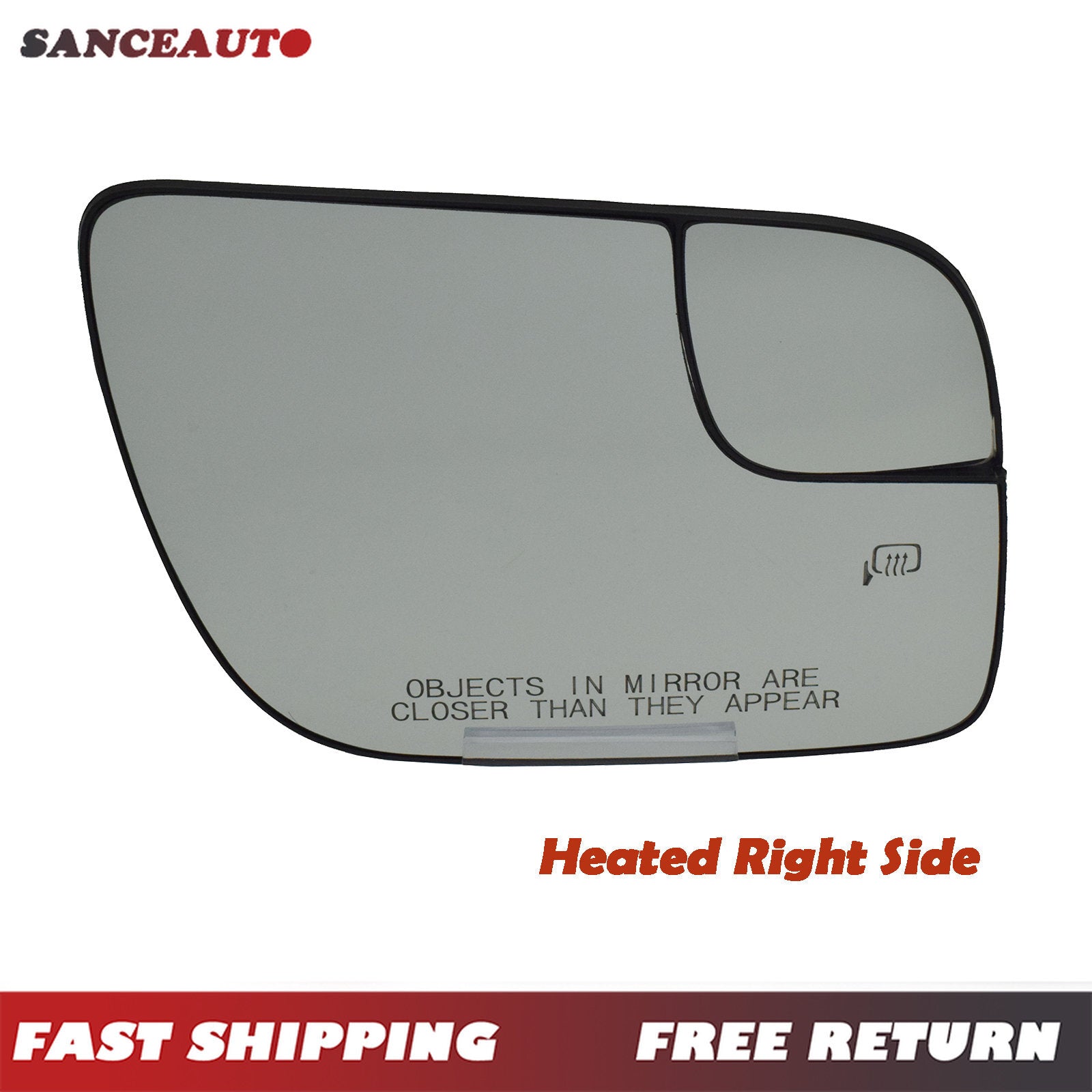 Right passenger side view with heated mirrored glass for Explorer 2011 - 2019 all-new - n