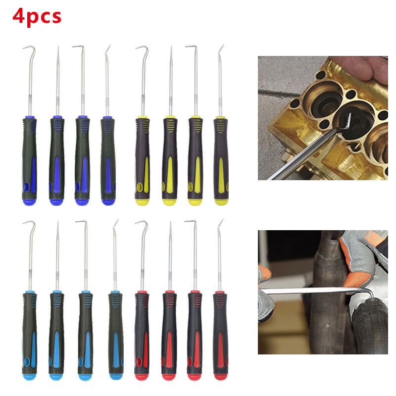 4x Long Reach Pick And Hook Probe Set O Ring Seal Remover Tool Car Oil Seal Hook Q