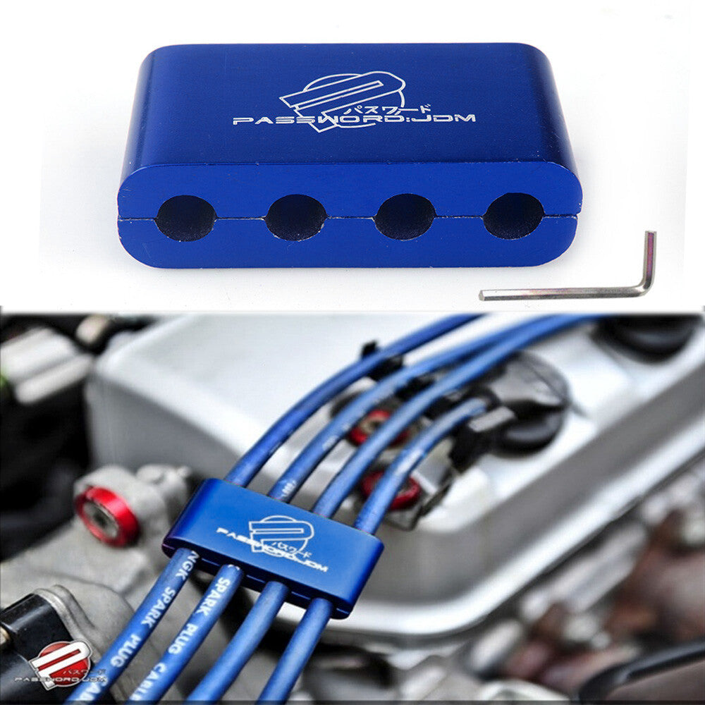 Electrical Wire Clamp Spark Plug Separator Line Ignition Cable Clip Blue JDM Q