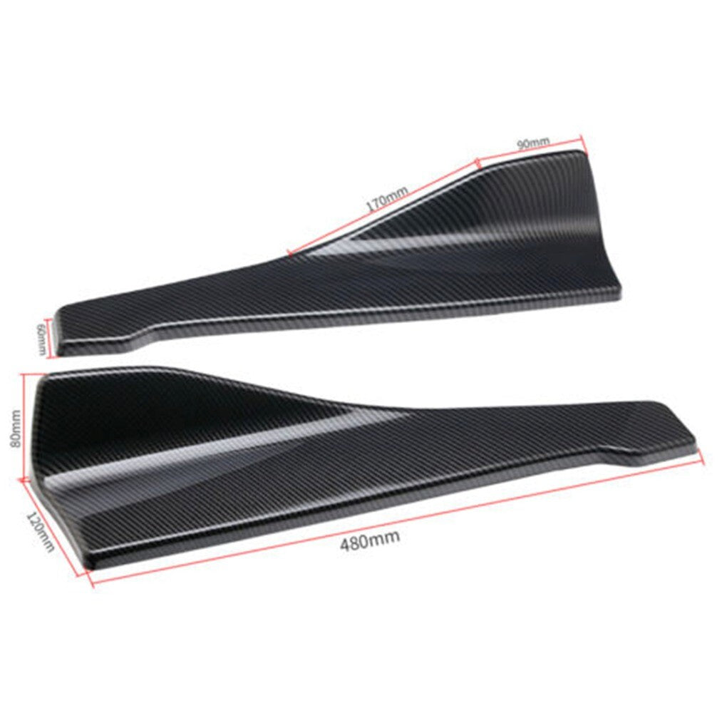 Carbon Fiber Color Rear Lip Side Skirt Winglets Diffusers Extension For Car Hot n