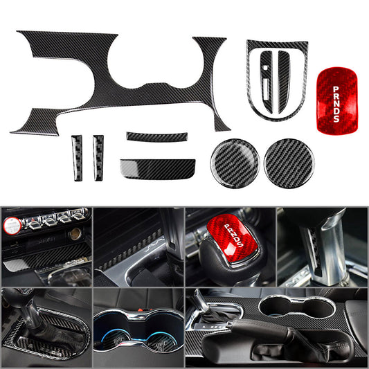 11 Pcs Gear Shift Panel Decoration Cover Trim for Ford for Mustang 2015+
