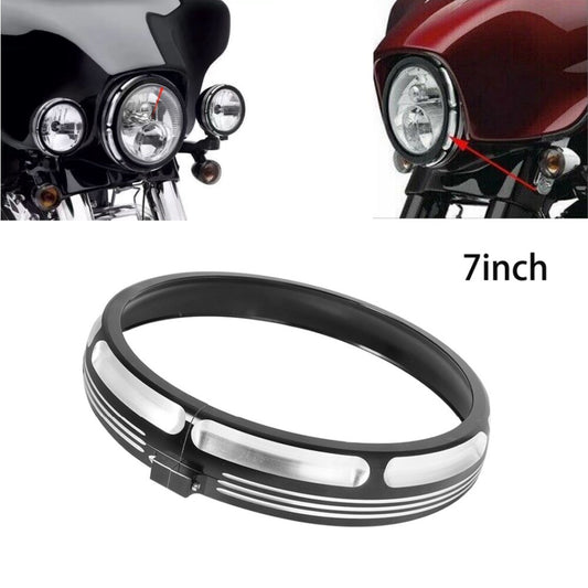 Motorcycle 7 Headlight trim Round Mounting Bracket Ring for Harley Road King