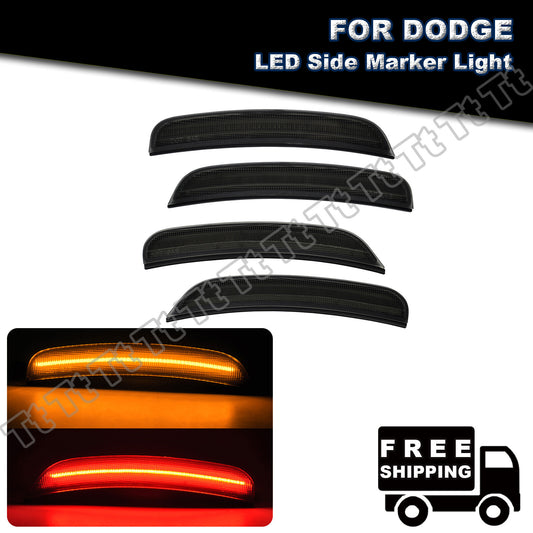 4x suitable for 2015-2022 for Dodge charger smoked front and rear LED side marker lights- v