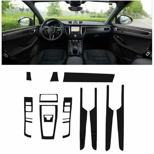 for Porsche Macan 14-19 BK Carbon fiber Car Interior Decor Kits Trim Sticker AT