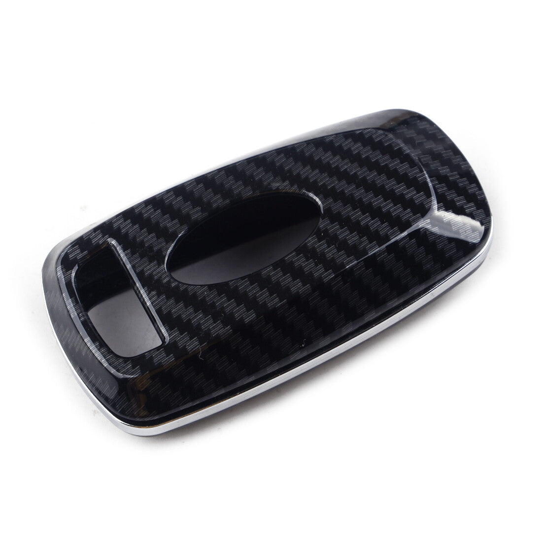Carbon Remote Key Fob Case Cover Keychain Ring Fit for for Mustang Explorer v