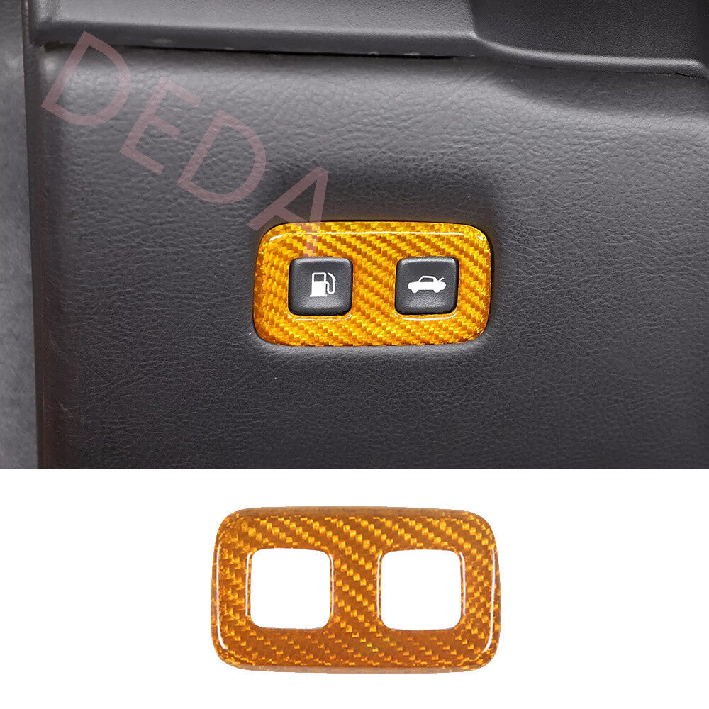 Yellow Carbon Fiber Fuel Tank Switch Button Trim for Chevrolet for Corvette C6 05-13