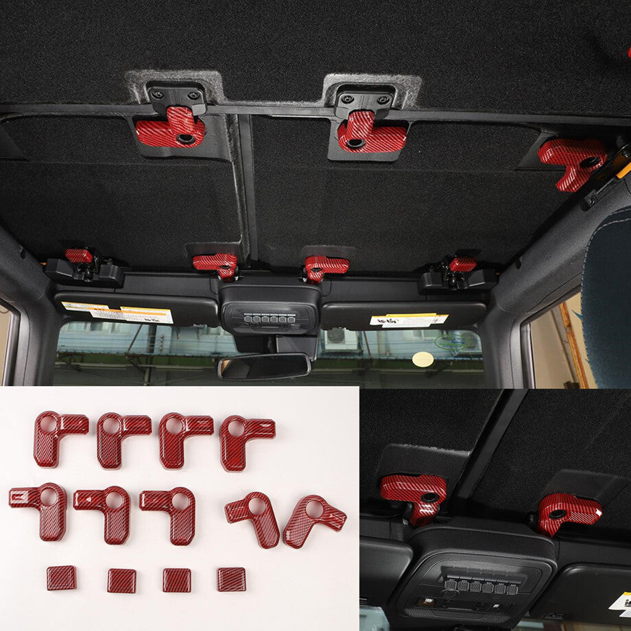 Accessories Red Carbon Car Roof Removal Switch Cover Trim For Bronco 21-23 v