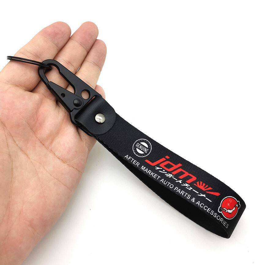 Suitable for Audi A6 car keychain keychain, keyring, black leather horseshoe buckle gift- v