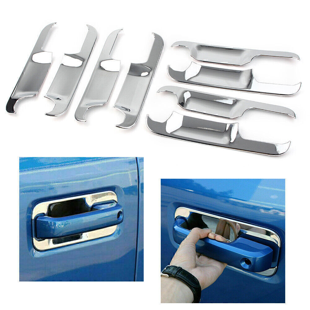 8pcs Exterior Door Handle Bowl Cover Trim Chrome ABS for Ford F150 2015-2019 17