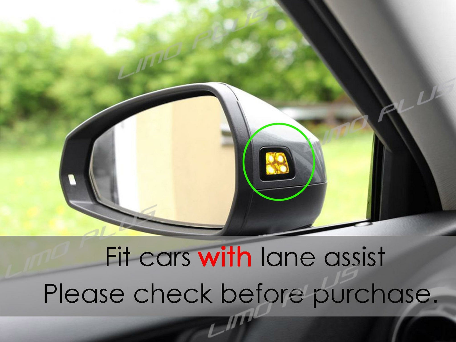 Gloss Black Mirror Cover Caps for 2014-2020 for AUDI A3 8V S3 RS3 w/ Lane Assist Q