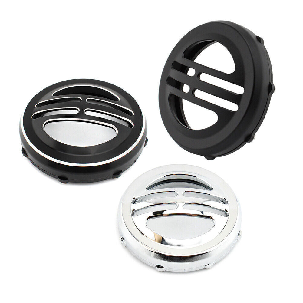 Universal Fit Bobber Decorative Cover Horn Cover Black Chrome Aluminum Alloy