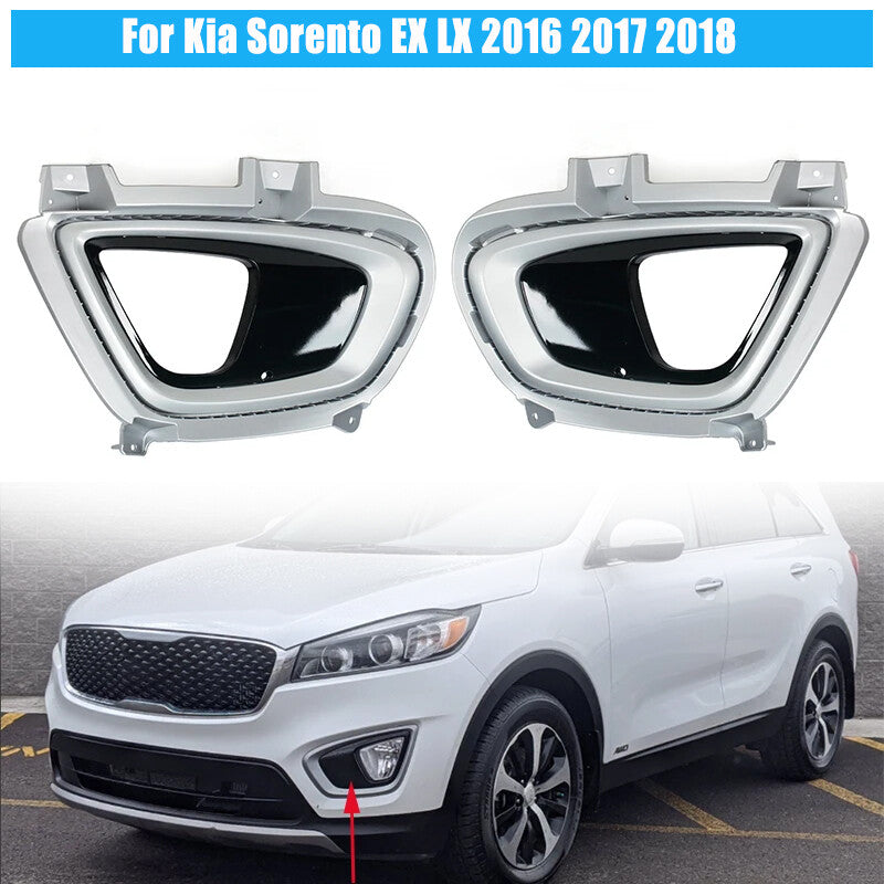 Front Bumper Fog Light Cover Frame Foglamp Bezel for Kia Sorento EX LX 2016-2018