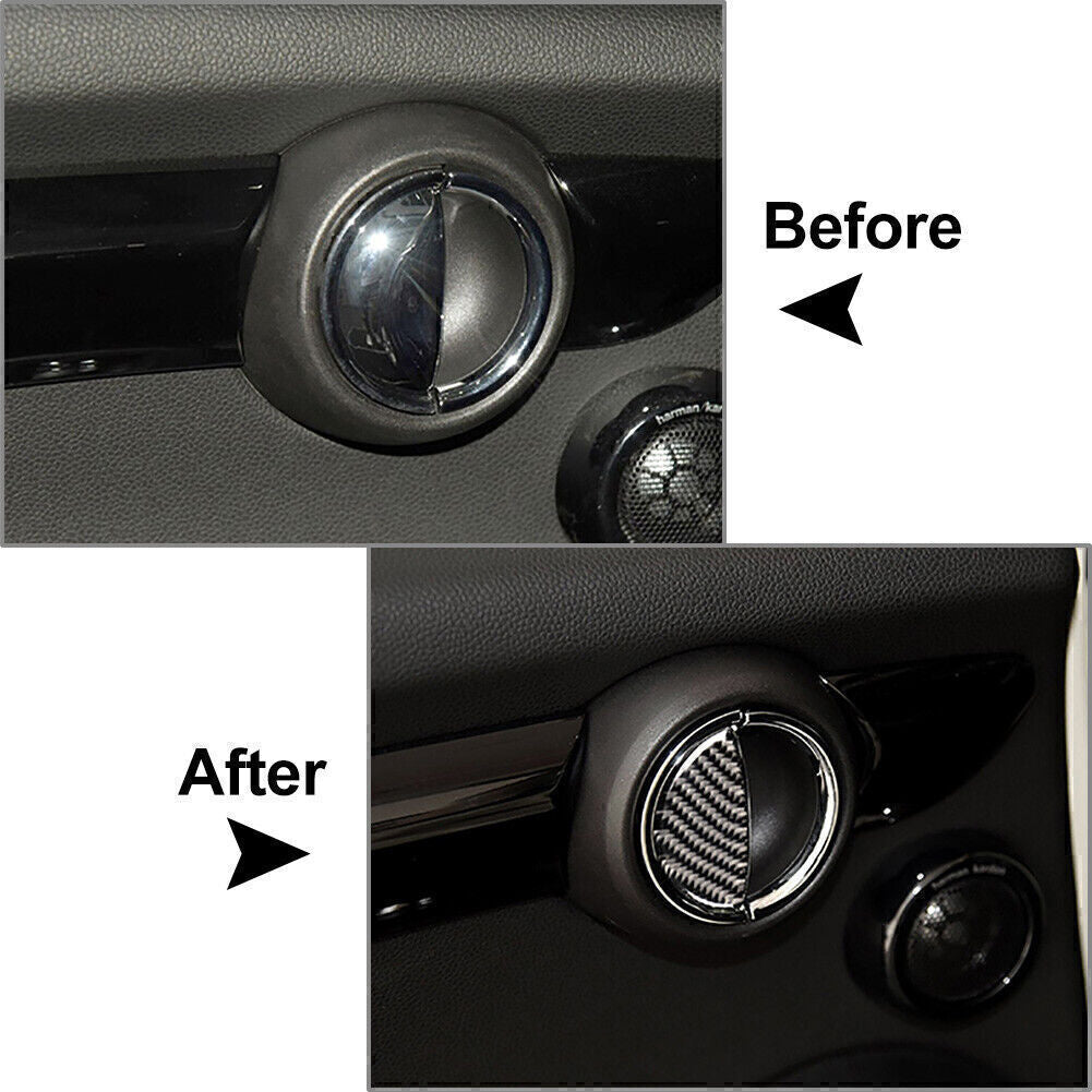 2 Pcs Carbon Fiber Door Handle Cover for BMW for Mini Cooper R55 R56 R60 F55 2003-18