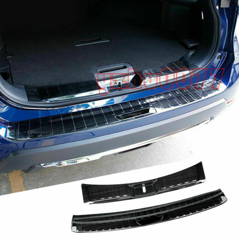 2X for Nissan Rogue 2017-2020 Black Rear Bumper Protector Sill Plate Cover