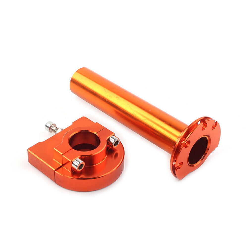 7/8in CNC Motorcycle Turn Twist Throttle Handle Bar Throttle Tube Orange Q