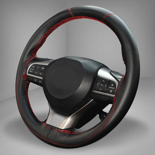 Leather DIY Car Steering Wheel Cover Red Protector Wrap Universal 38cm AUS
